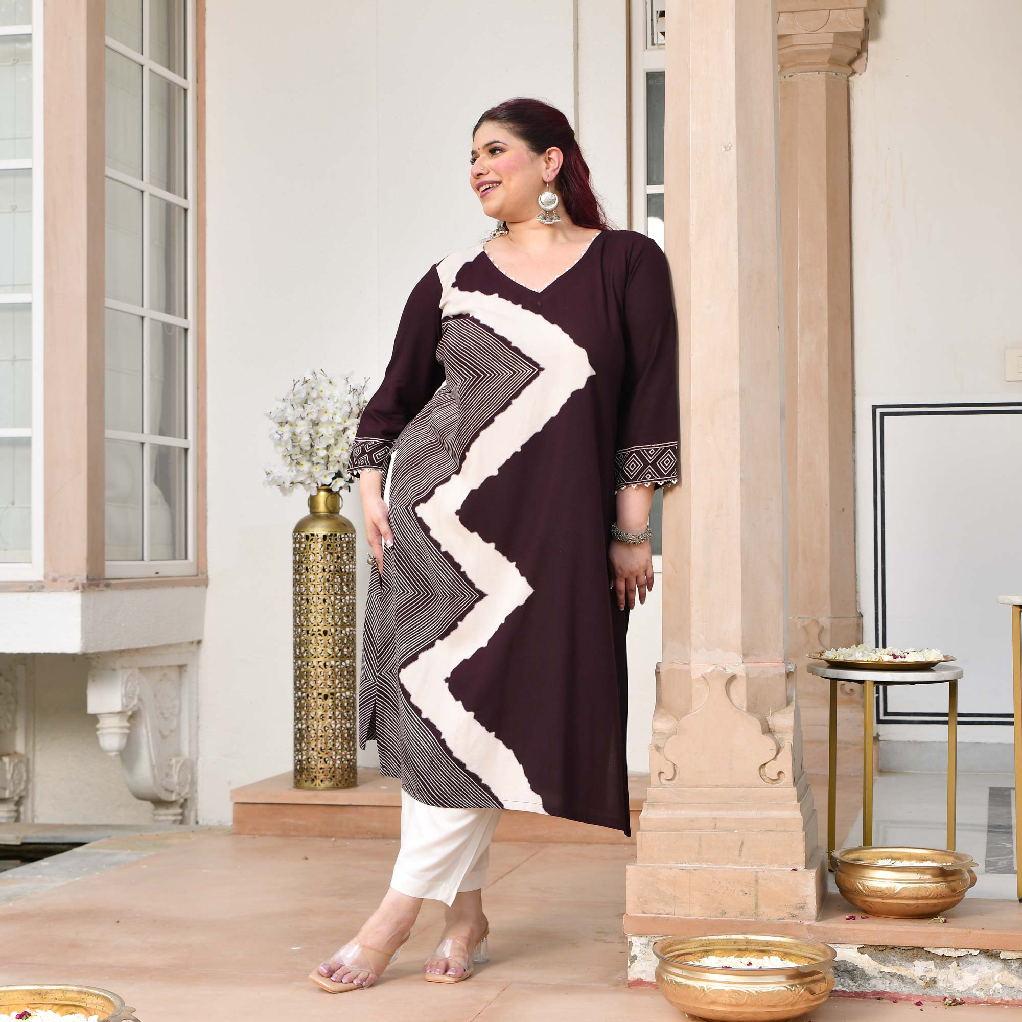 Sushi- Cola Geometrical Print Rayon Cotton Kurta