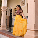 Wine & Sunshine Position Printed Lehenga Set