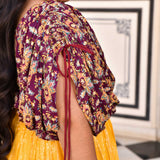 Wine & Sunshine Position Printed Lehenga Set