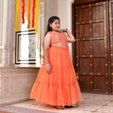 Poppy Passion Sequin Embroidered Net Lehenga Set
