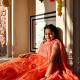 Poppy Passion Sequin Embroidered Net Lehenga Set