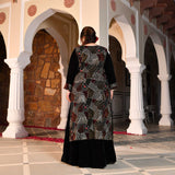 Midnight Black Velvet Sequin Embroidered Anarkali With Jacket