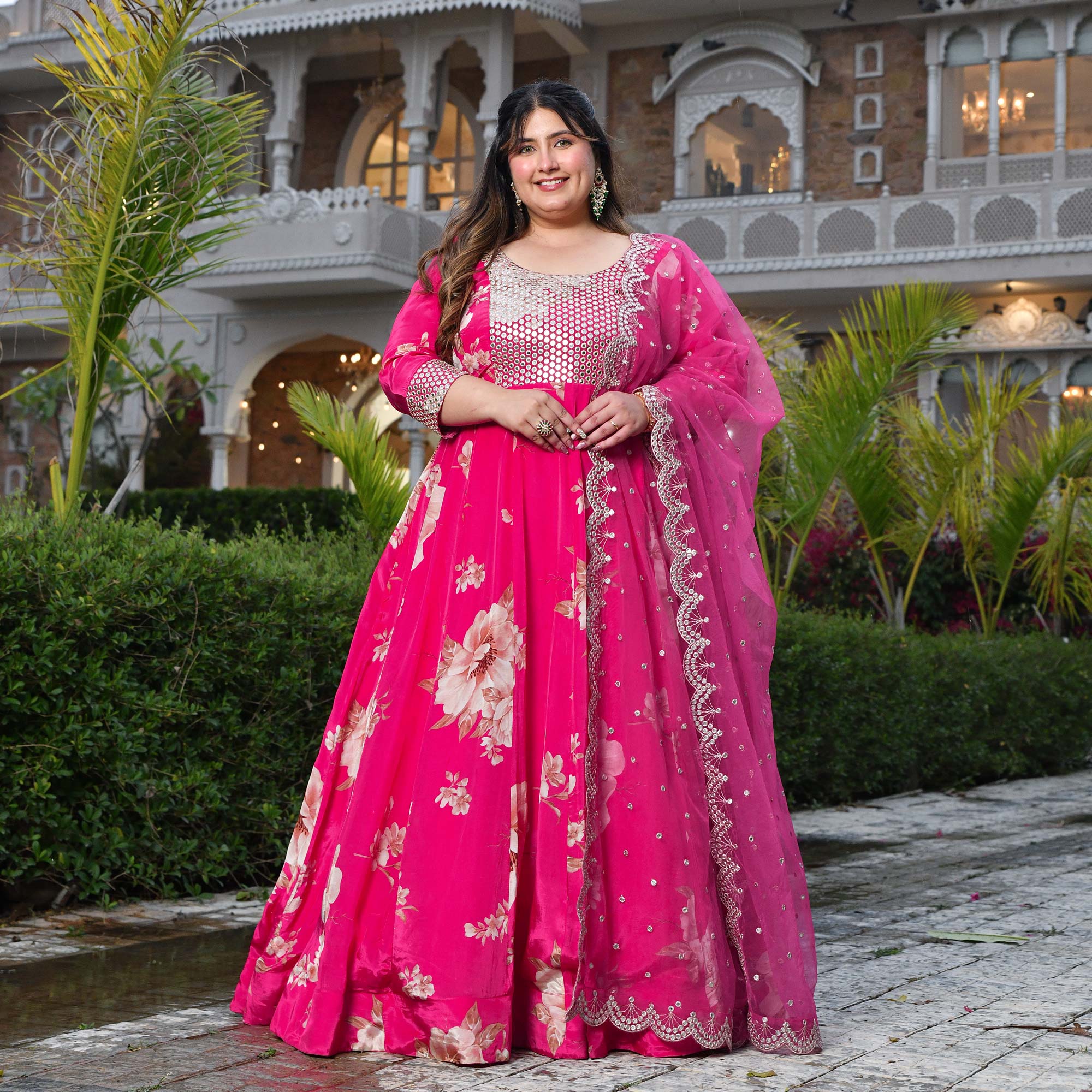 anarkali bridesmaid dresses Handmade Silk Anarkali Suit: Embroidered Bridesmaid Outfit With Pockets
