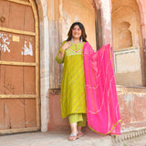 Haryali Leheriya cotton suit set