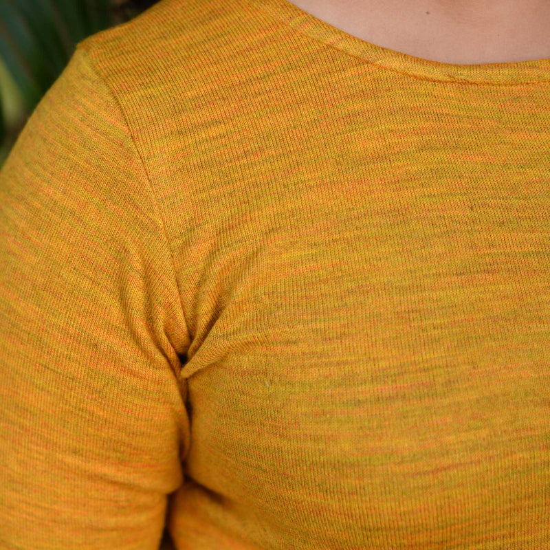Woollen Mustard Stretchable Knitted Top