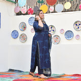 Tree of Indigo Handblock Chanderi Suit Set