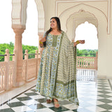 Celestial Bloom Floral Cotton Anarkali Set