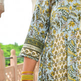 Celestial Bloom Floral Cotton Anarkali Set