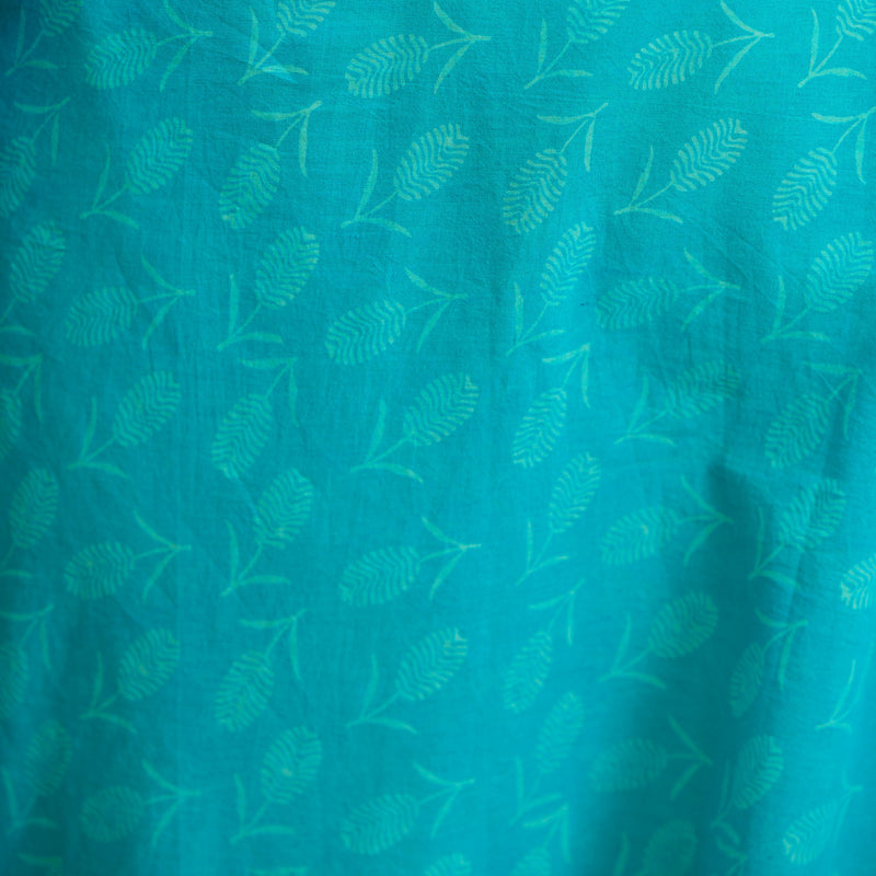 Samundar Sa Neela Handblock Printed Chikankari Suit Set