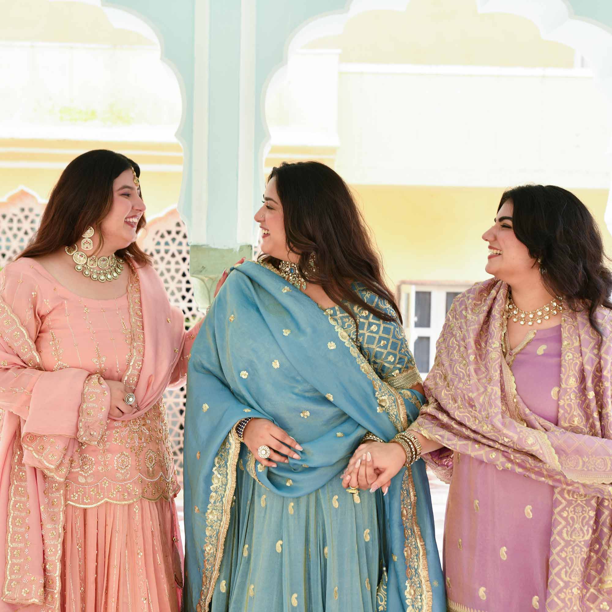 Piyu Bole- Lilac Sequin Embroidered Pure Tissue Silk Suit Set
