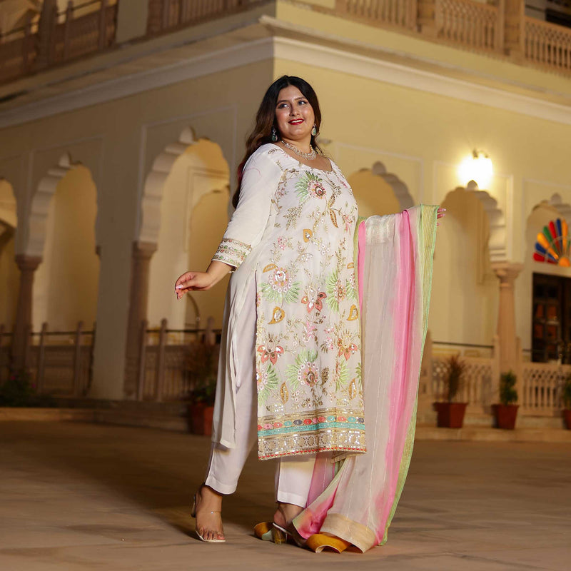 Whimsical Wonder Thread Embroidered Suit Set