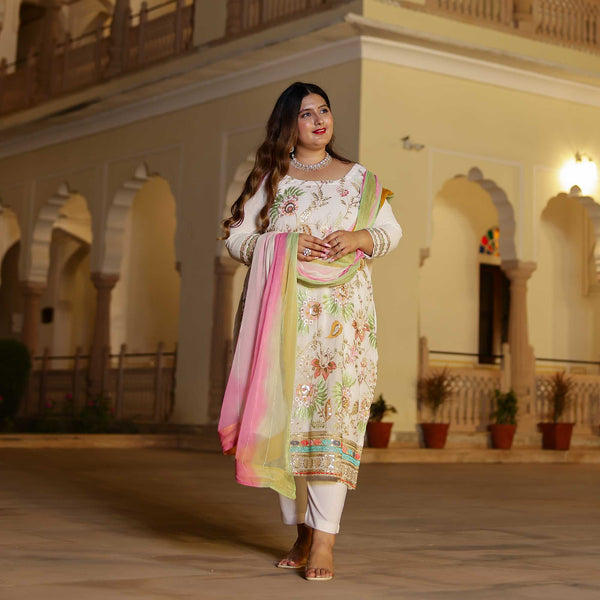 Whimsical Wonder Thread Embroidered Suit Set