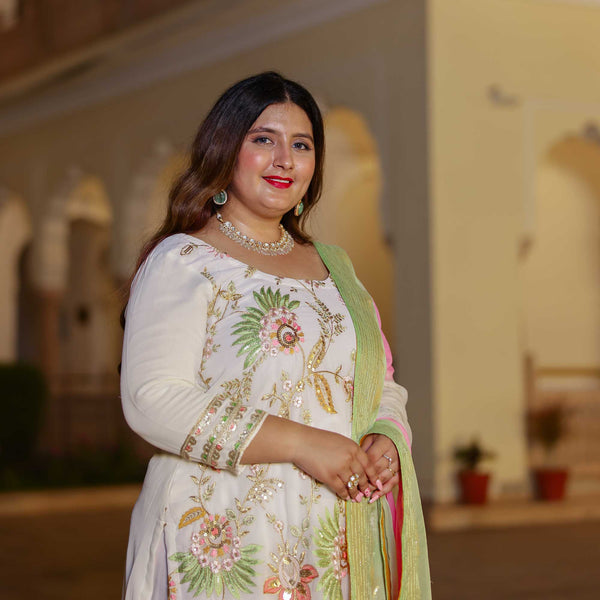Whimsical Wonder Thread Embroidered Suit Set