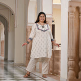 Peace Lily Cotton Ikkat Woven Co-Ord Set