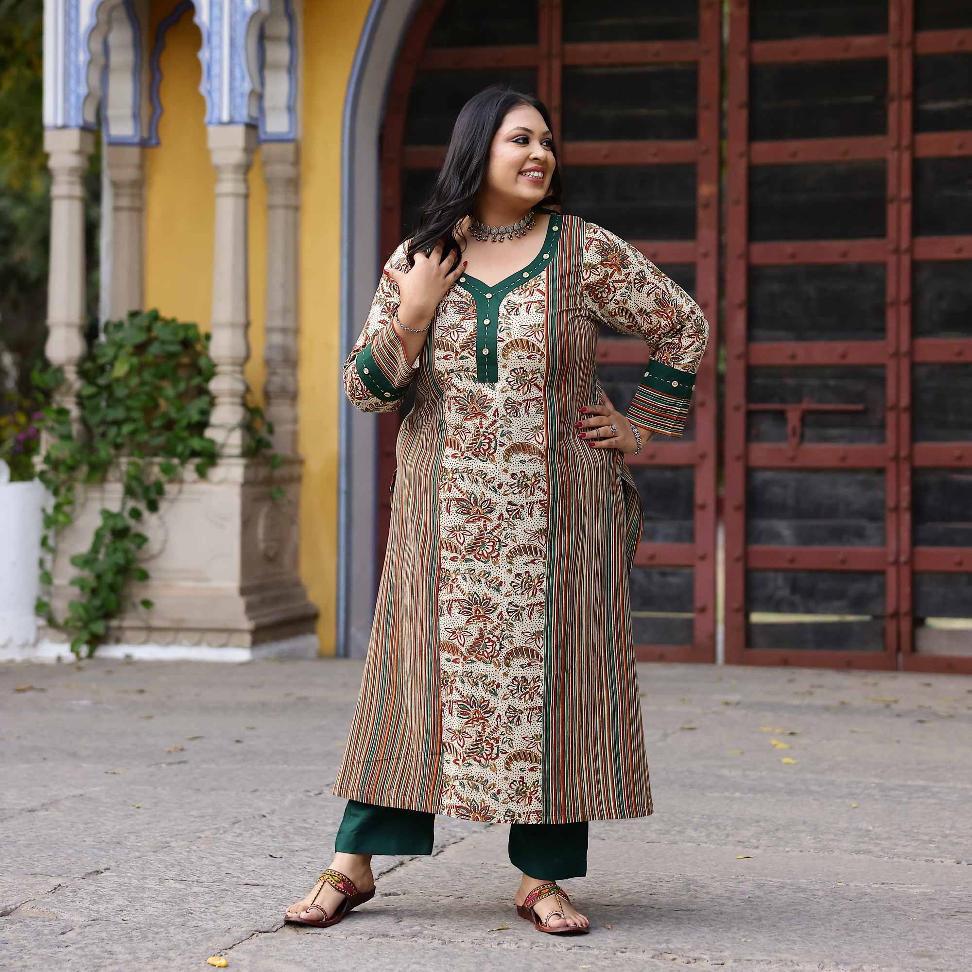 Earthy Whispers Handblock Printed Cotton Kurta