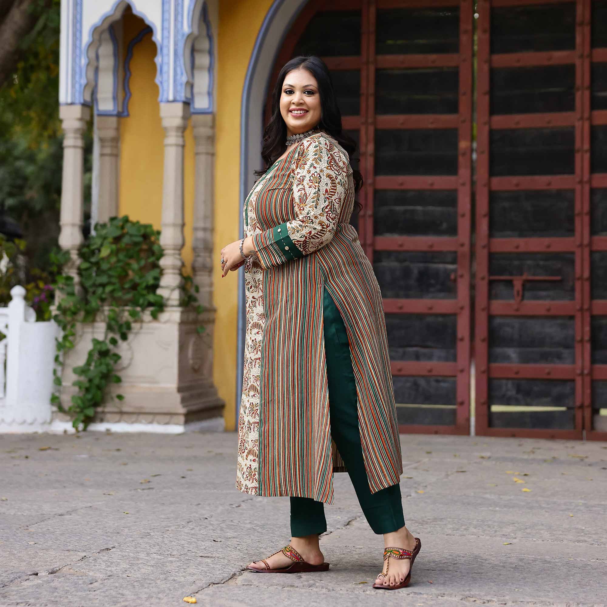 Earthy Whispers Handblock Printed Cotton Kurta