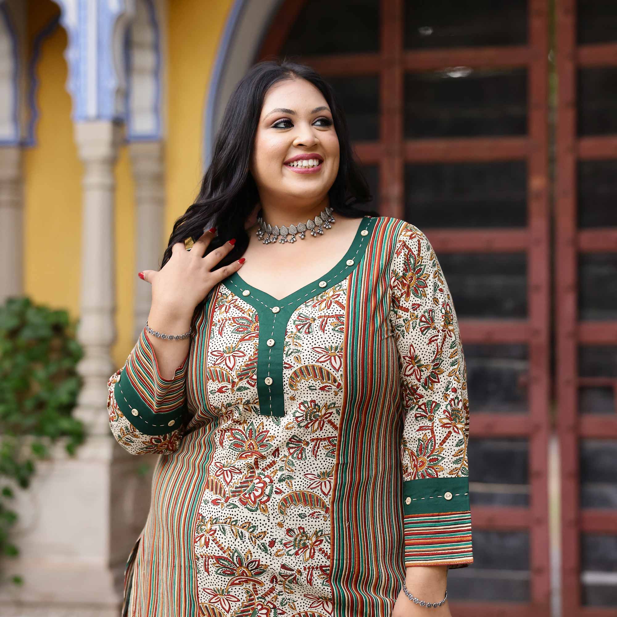 Earthy Whispers Handblock Printed Cotton Kurta