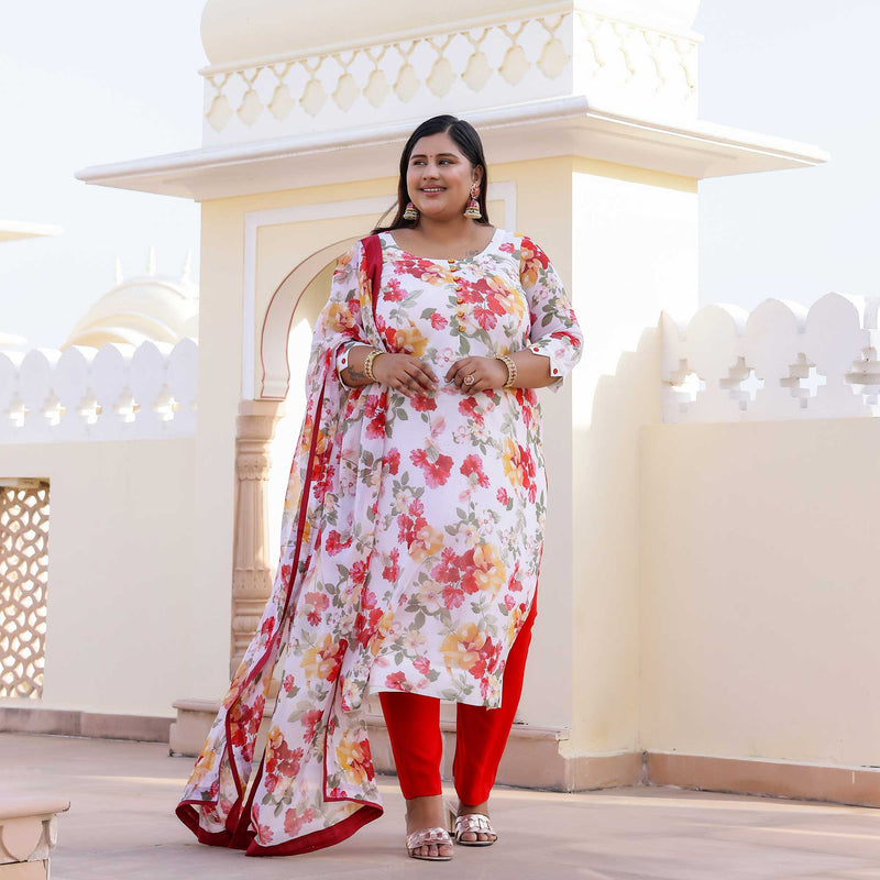 Cherry Blossom Chiffon Suit Set