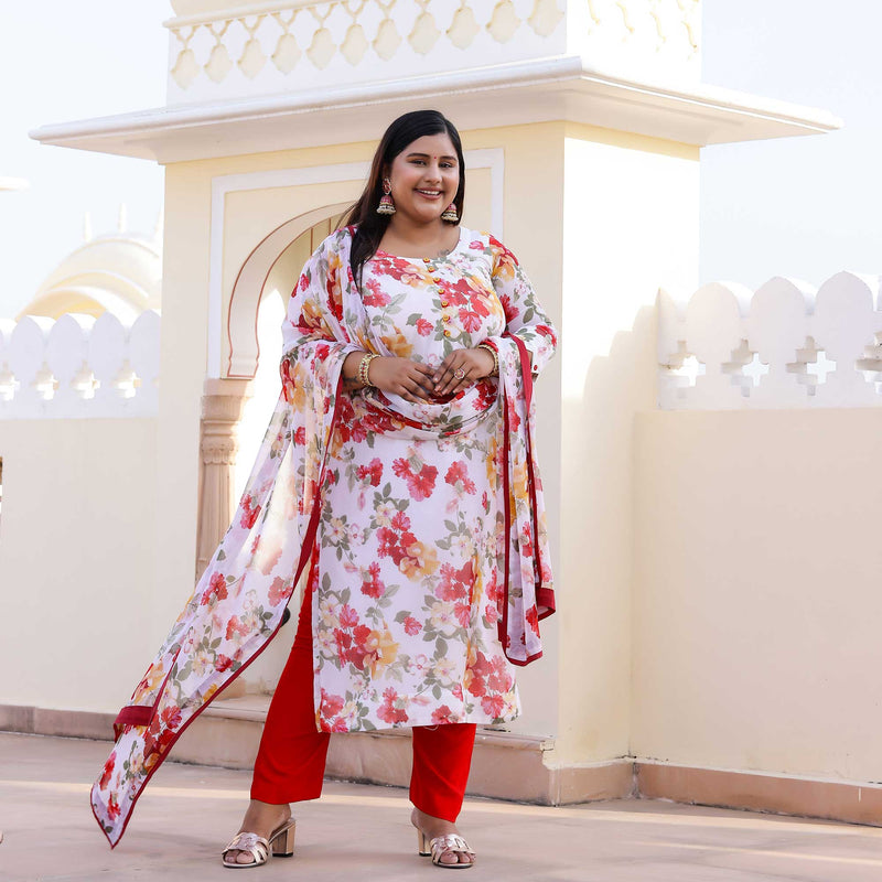 Cherry Blossom Chiffon Suit Set
