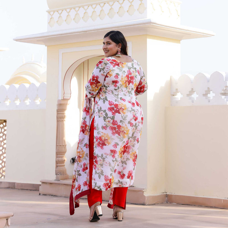 Cherry Blossom Chiffon Suit Set