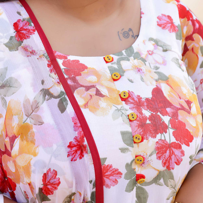 Cherry Blossom Chiffon Suit Set