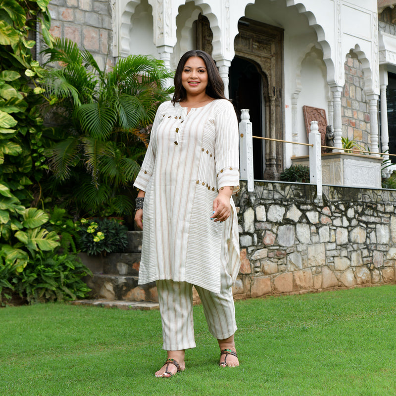 Beige & Bold Striped Co-ord Set
