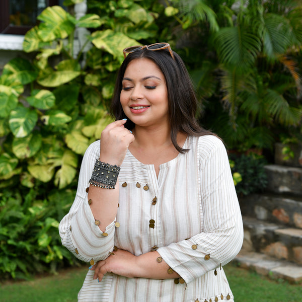 Beige & Bold Striped Co-ord Set