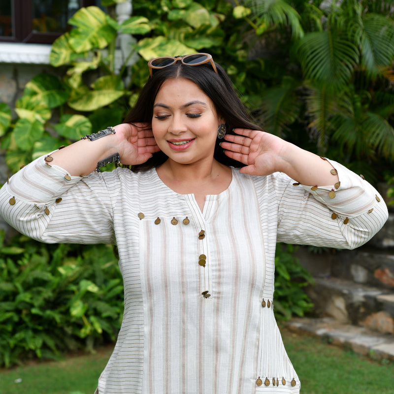 Beige & Bold Striped Co-ord Set
