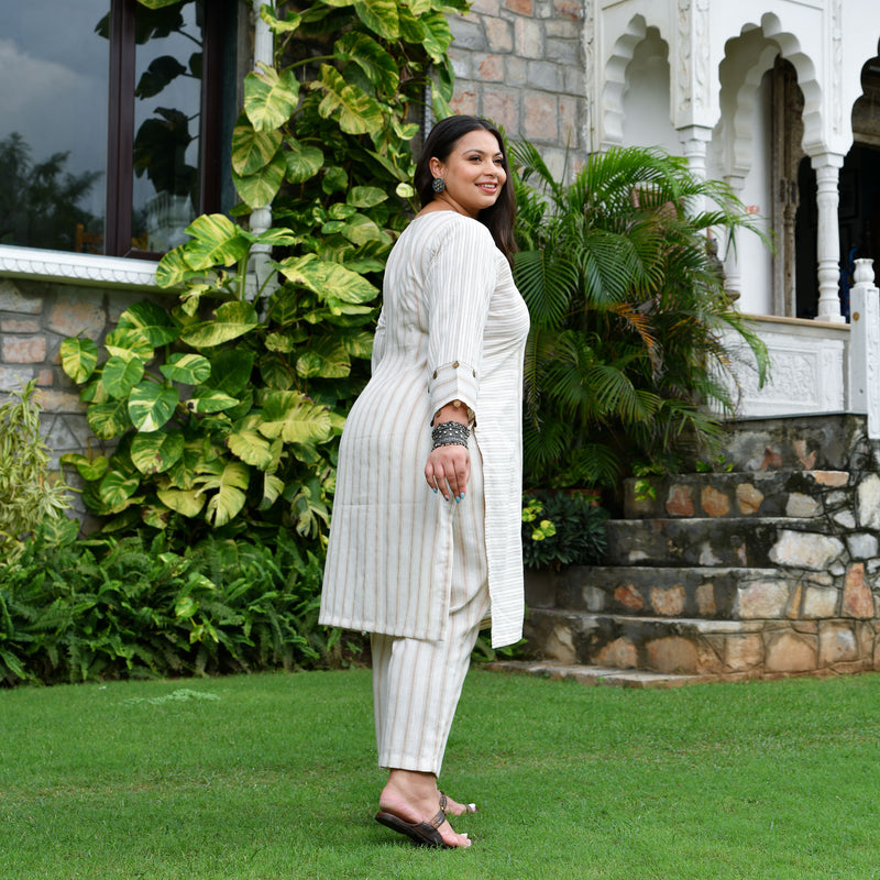 Beige & Bold Striped Co-ord Set