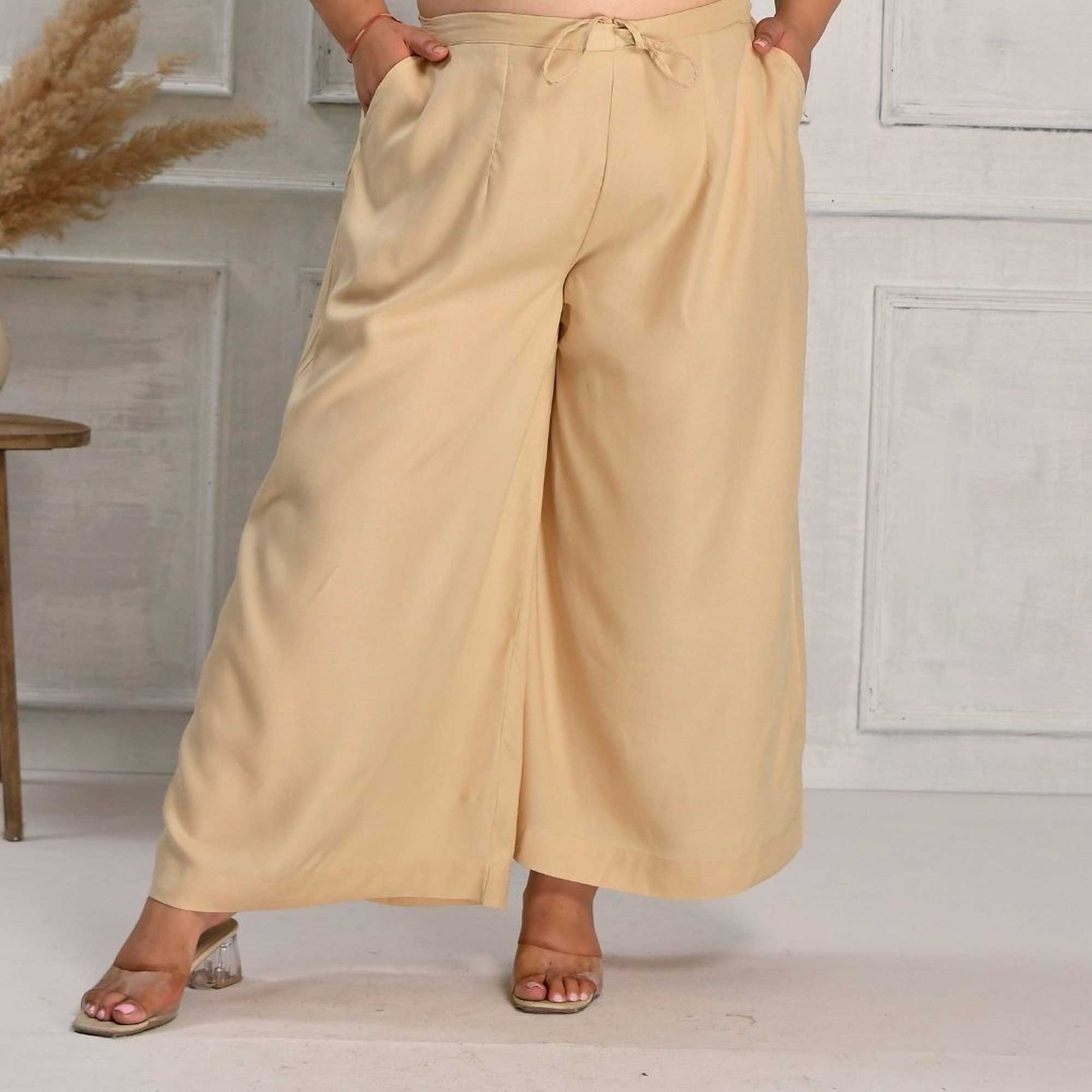 Plus Size Wide Leg Pants Combo 6 (Black, Beige, White)