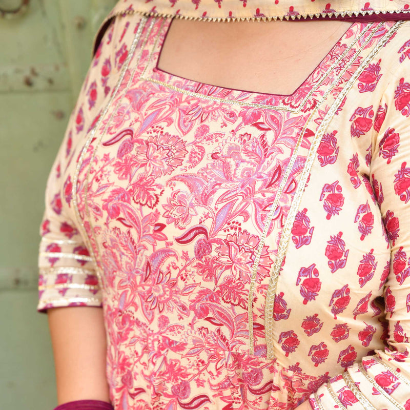 Dilkhush Mehek Floral Cotton Anarkali Set