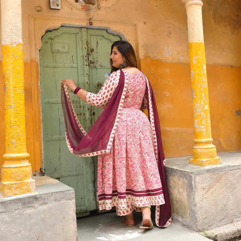 Dilkhush Mehek Floral Cotton Anarkali Set