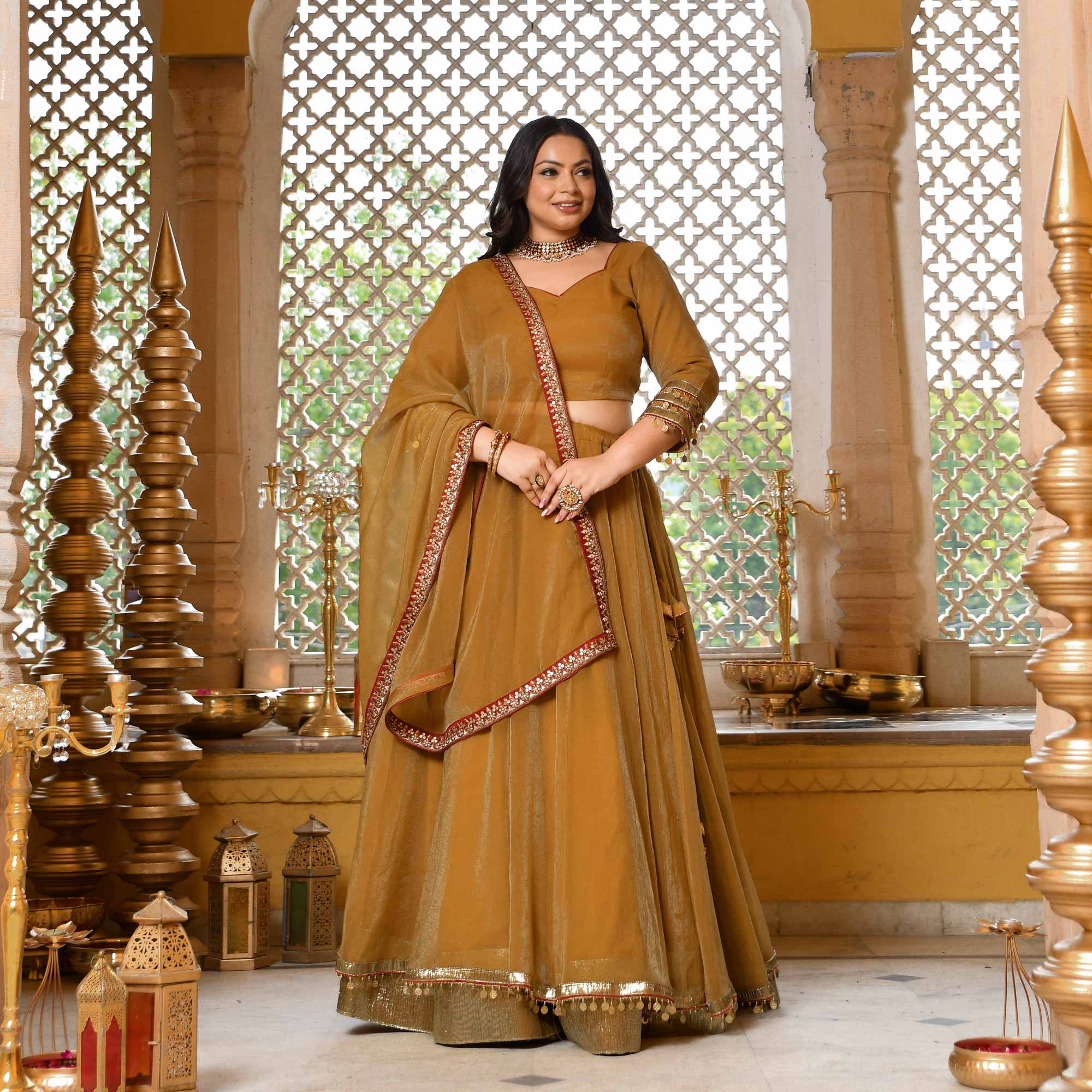 Gold & Glamour Royal Tissue Silk Lehenga Set