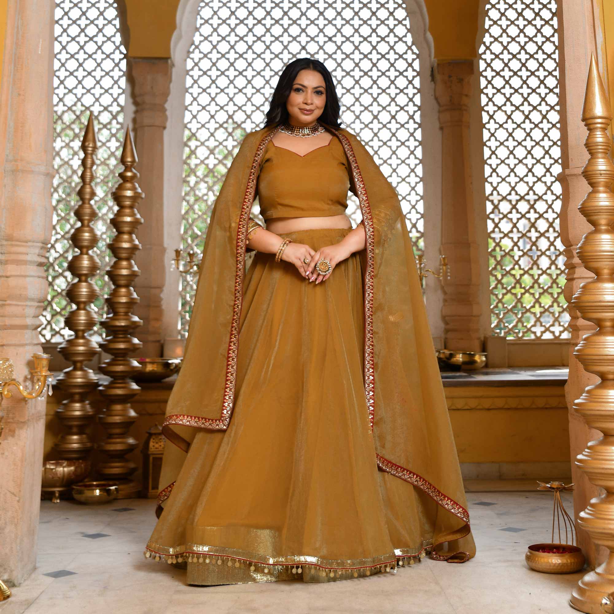 Gold & Glamour Royal Tissue Silk Lehenga Set