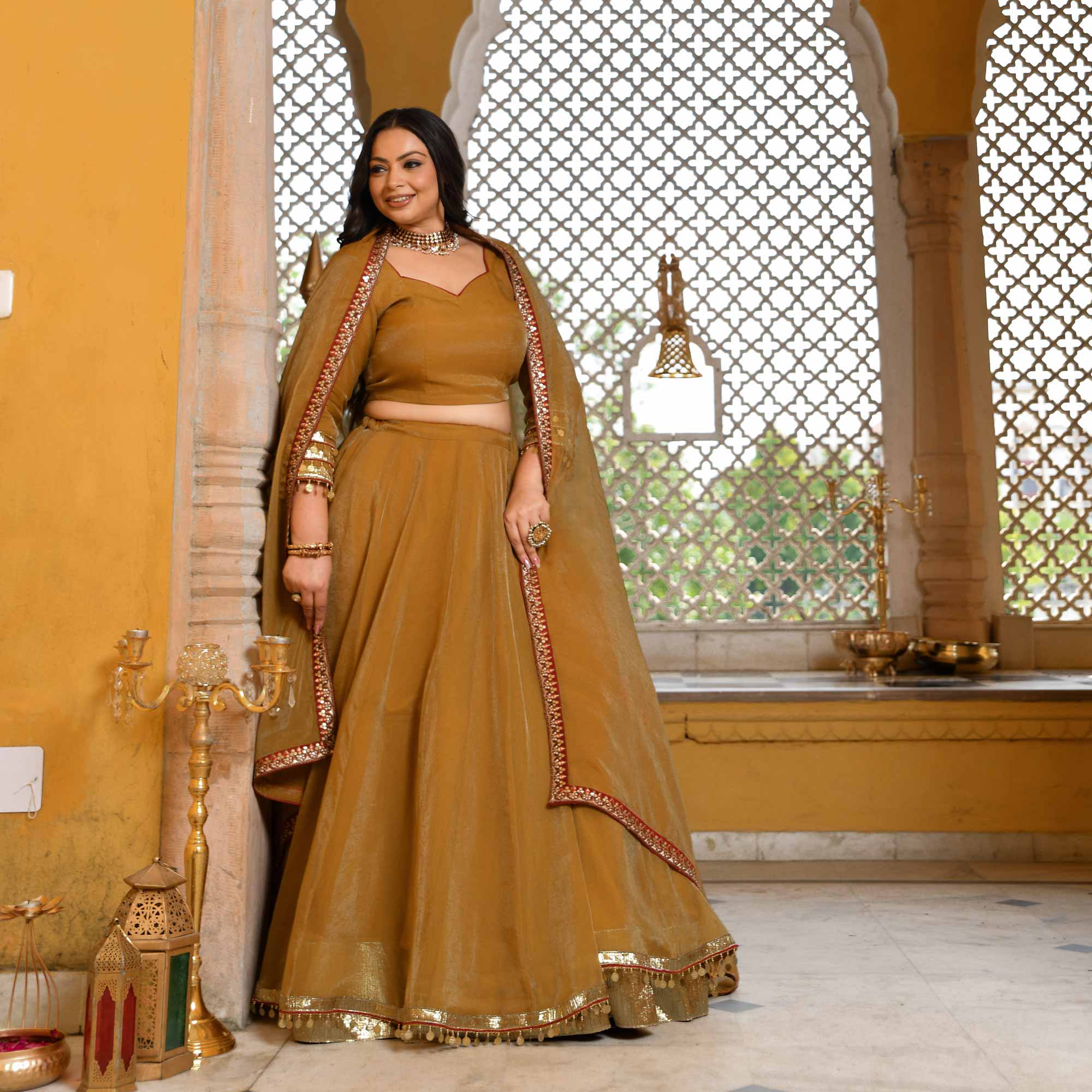 Gold & Glamour Royal Tissue Silk Lehenga Set