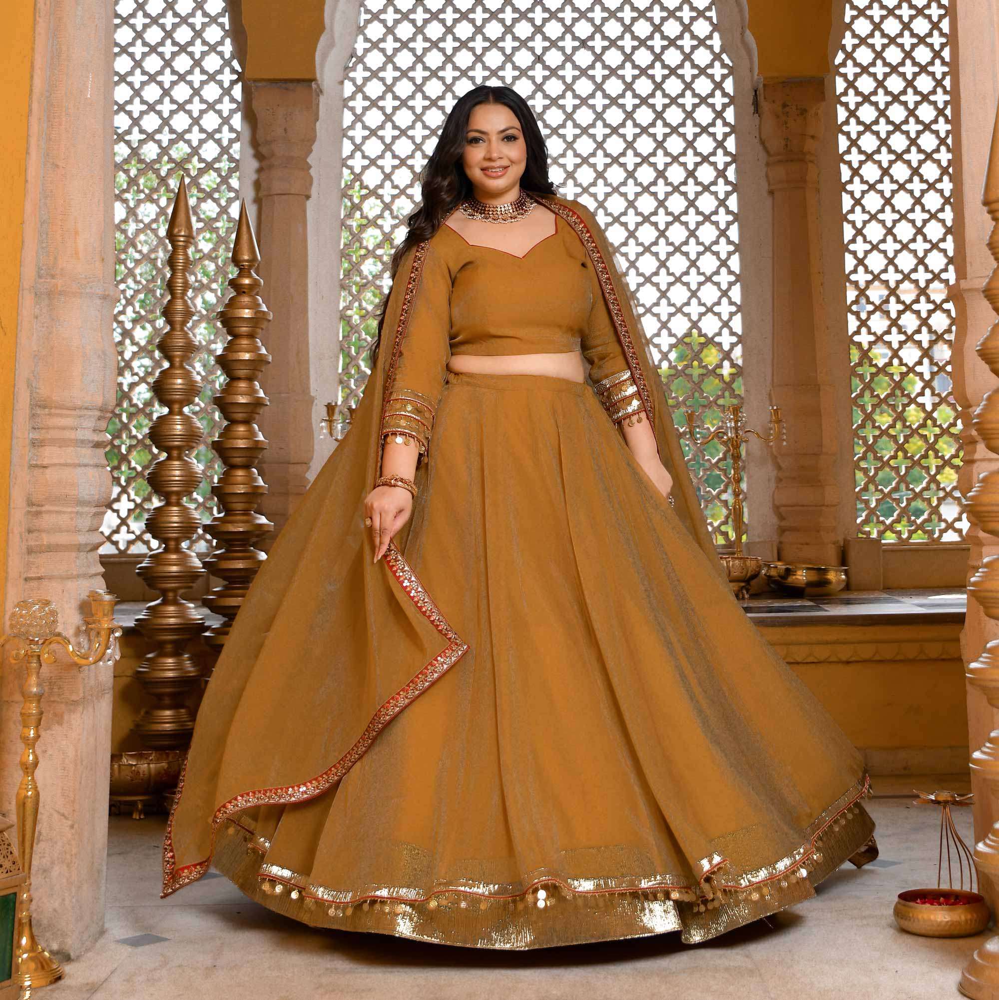Gold & Glamour Royal Tissue Silk Lehenga Set