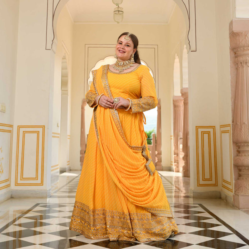Pehli Kiran Leheriya Georgette Lehenga Set