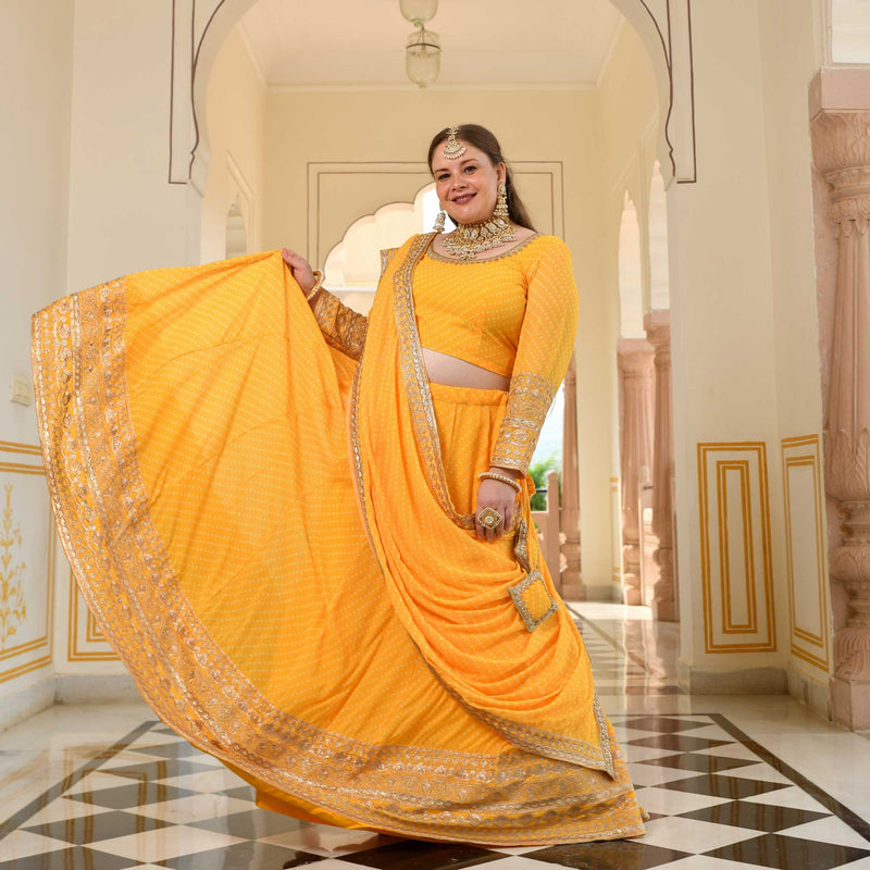 Pehli Kiran Leheriya Georgette Lehenga Set