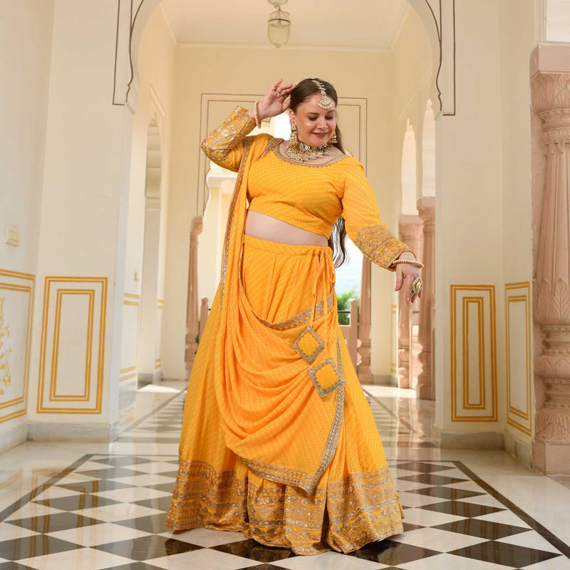 Pehli Kiran Leheriya Georgette Lehenga Set