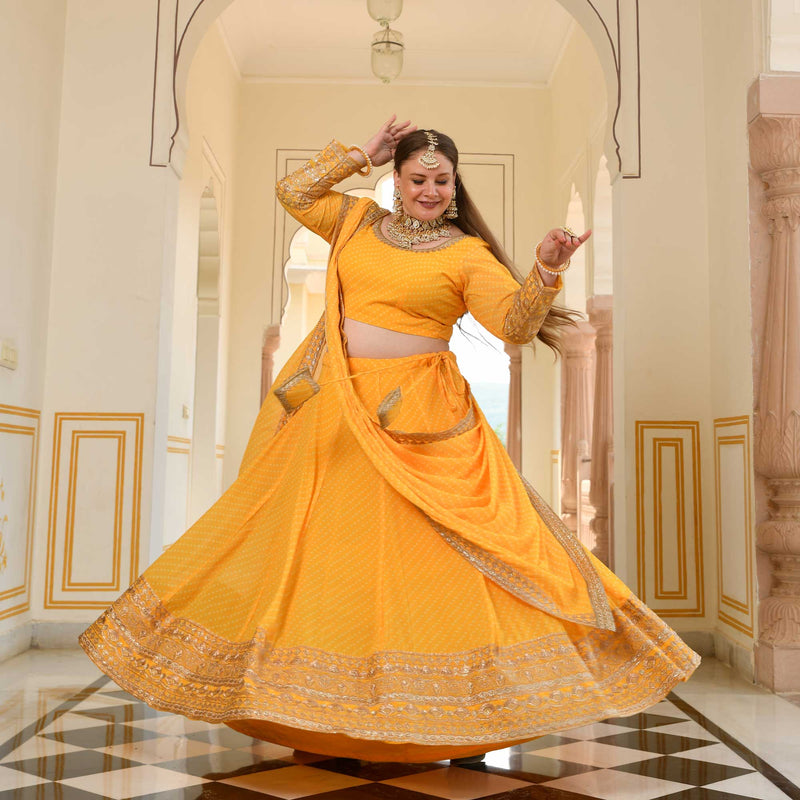 Pehli Kiran Leheriya Georgette Lehenga Set