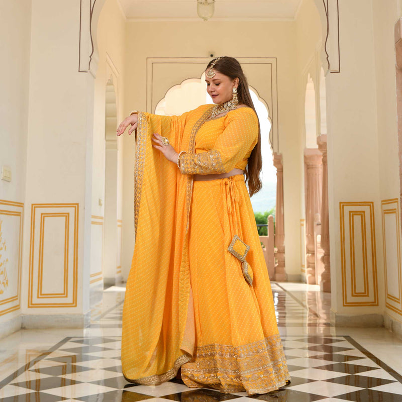 Pehli Kiran Leheriya Georgette Lehenga Set