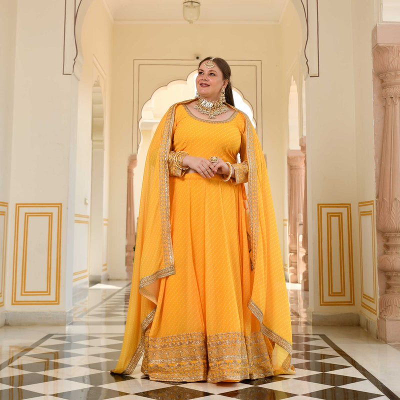 Pehli Kiran Leheriya Georgette Lehenga Set