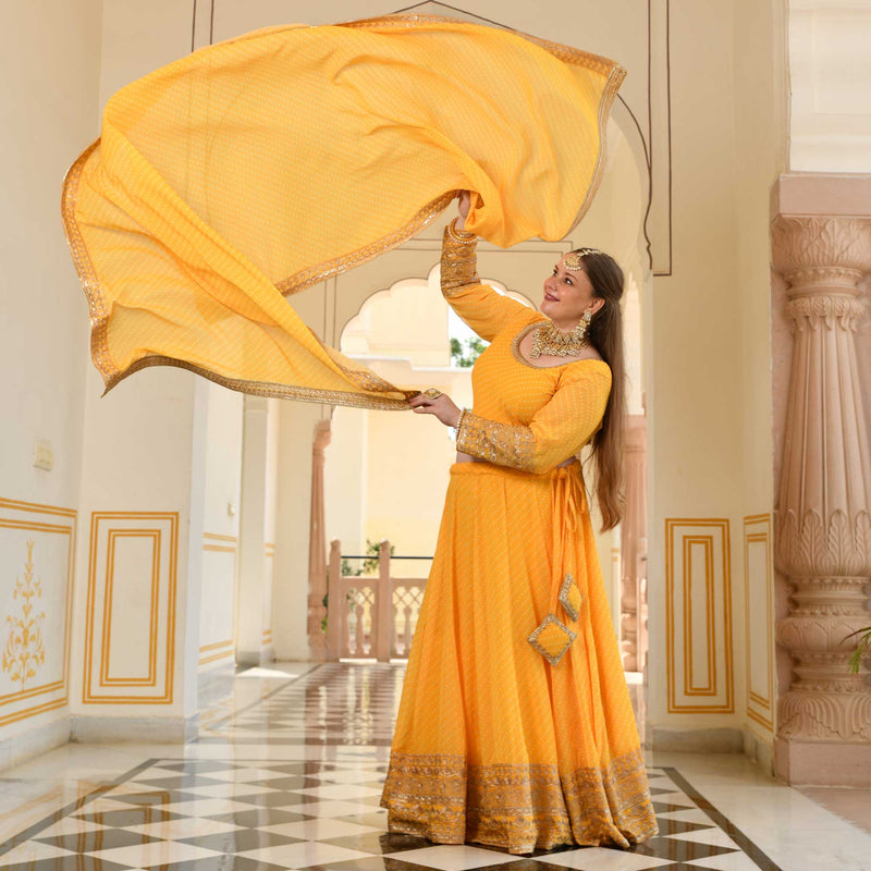 Pehli Kiran Leheriya Georgette Lehenga Set