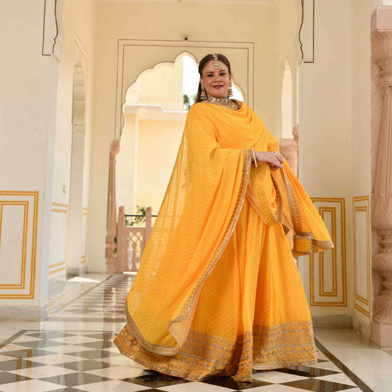 Pehli Kiran Leheriya Georgette Lehenga Set