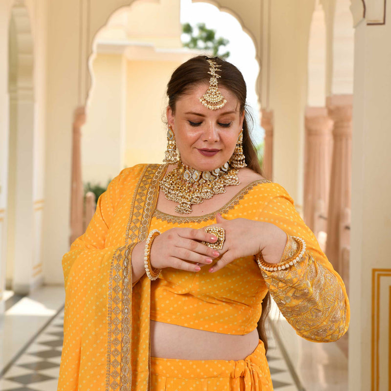Pehli Kiran Leheriya Georgette Lehenga Set