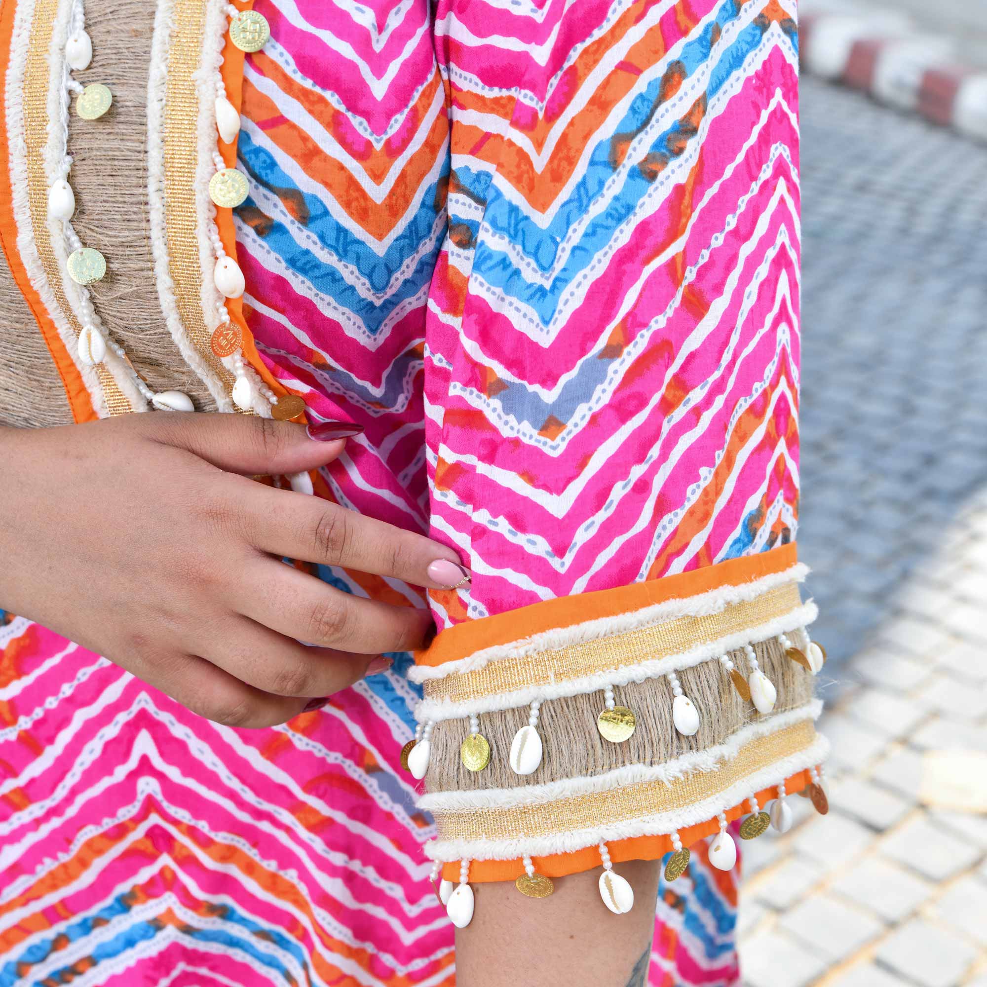 Desert Rose - Pink Leheriya Cotton Bohemian Set 