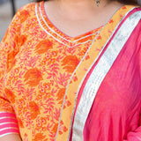 Gulabi kiran floral cotton Anarkali set