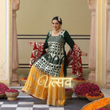 Sage Sparkle Tikadi Work Pure Georgette Sharara Set
