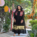 Ravishing Black Kutch Embroidered Cape Co-ord Set