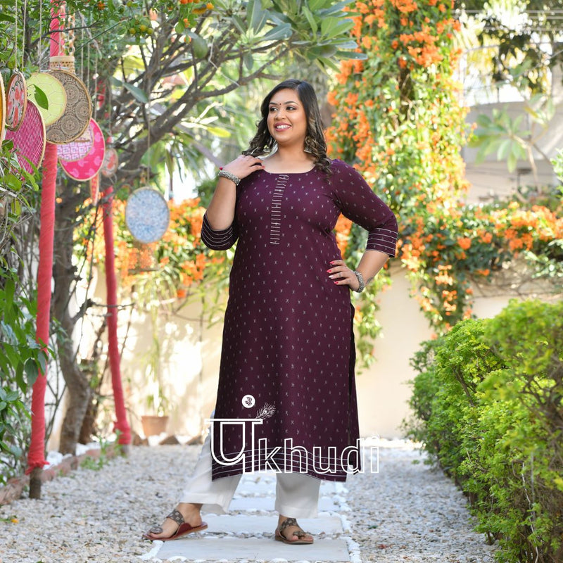 Antique Fuschia Rayon Kurta